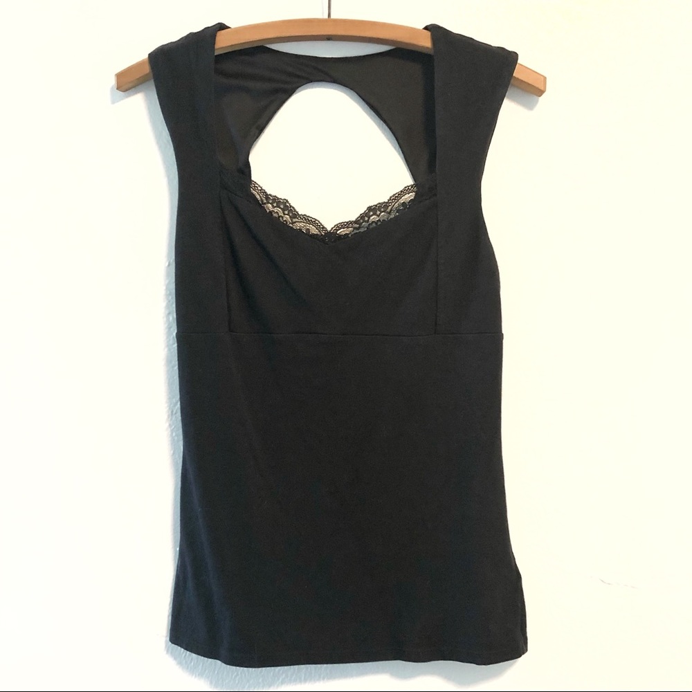 Express Black Sleeveless Lace Blouse Women’s Small